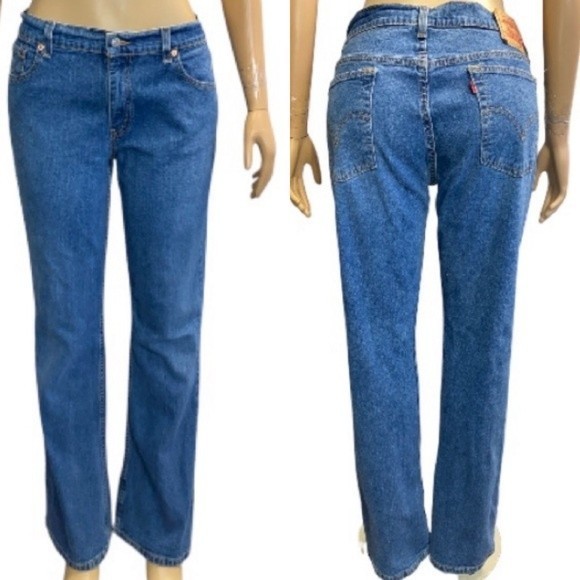 Y2K 2004 Levi's Jeans Denim Relaxed Bootcut Stretch Mid Rise size 14 Misses - Picture 16 of 16